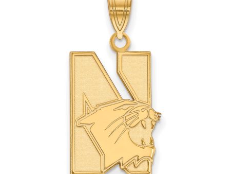 14k Gold Plated Silver Northwestern Univ. Large Pendant For Discount