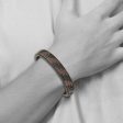 11.5mm Black Plated Stainless Steel Blk Brown Leather Bracelet 8.25 In Fashion