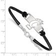 Sterling Silver U. of Cincinnati Sm Leather Bracelet, 7 Inch Discount