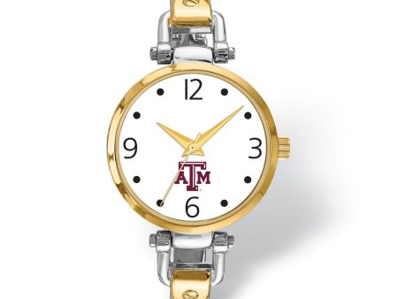 LogoArt Ladies Texas A&M University Elegant 2-tone Watch For Cheap