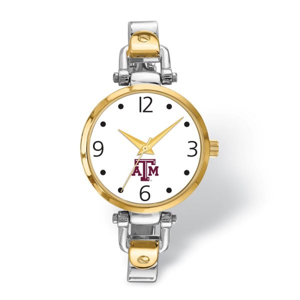 LogoArt Ladies Texas A&M University Elegant 2-tone Watch For Cheap