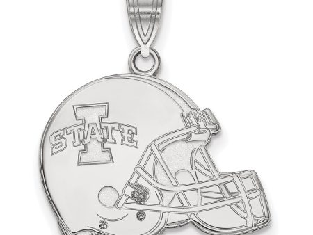 10K White Gold Iowa State University Flat Football Helmet Pendant Sale