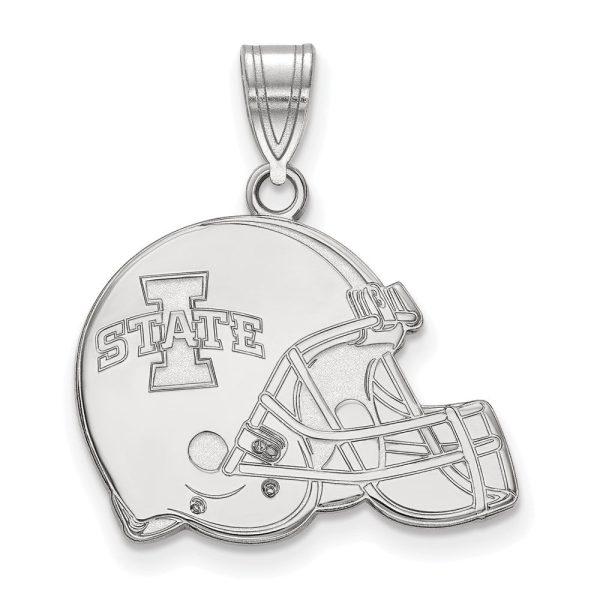 10K White Gold Iowa State University Flat Football Helmet Pendant Sale