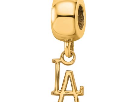 14K Yellow Gold Plated Sterling Silver MLB LA Dodgers XS Dangle Bead Supply