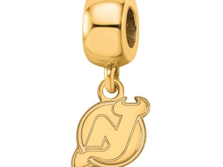 14K Yellow Gold Plated Sterling Silver NHL NJ Devils XS Dangle Bead For Discount