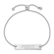 Sterling Silver Rhodium Plated Purdue Adjustable Bar Bracelet, 9 Inch For Sale