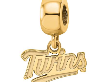 14KY Gold Plated Sterling Silver MLB Minnesota Twins XS Dangle Bead Cheap