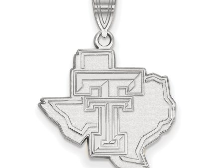 10k White Gold Texas Tech U. Large Pendant Supply