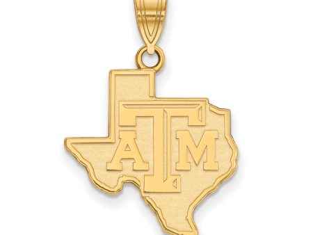 14k Gold Plated Silver Texas A&M U. Large Logo Pendant Online Hot Sale