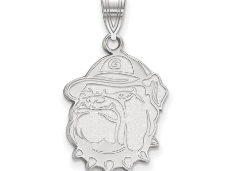 10k White Gold Georgetown U Large Logo Pendant For Cheap