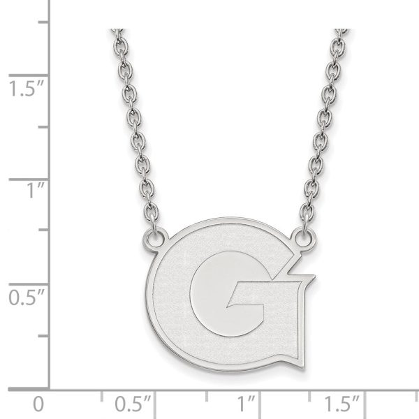 10k White Gold Georgetown U Large Initial G Pendant Necklace Sale