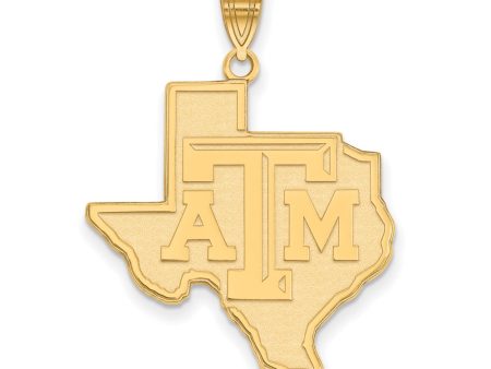 14k Gold Plated Silver Texas A&M U. XL Pendant Fashion