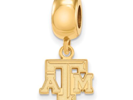 14k Gold Plated Silver Texas A&M Univ. XS  ATM  Dangle Bead Charm Online