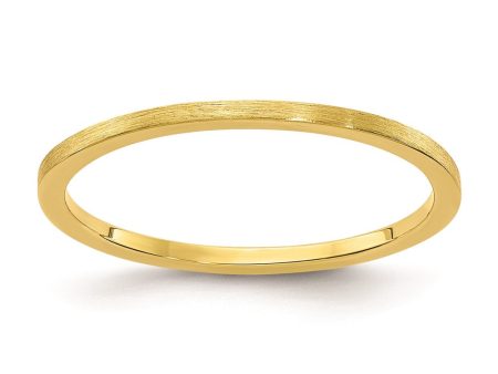 1.2mm 10k Yellow Gold Flat Satin Stackable Band Cheap