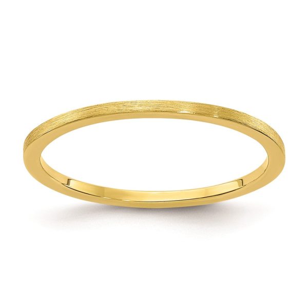 1.2mm 10k Yellow Gold Flat Satin Stackable Band Cheap