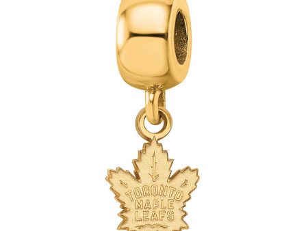 14K Yellow Gold Plated Sterling Silver NHL Maple Leafs XS Dangle Bead Fashion