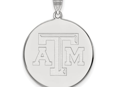 14k White Gold Texas A&M U. XL Disc Pendant Online Hot Sale