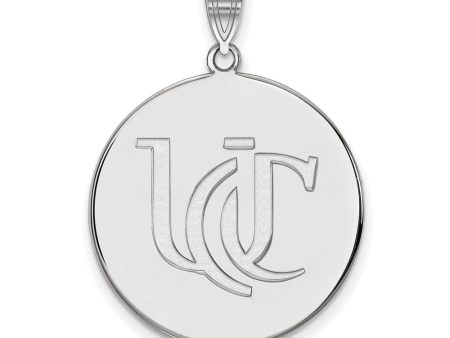 10k White Gold U of Cincinnati XL Disc Pendant Hot on Sale