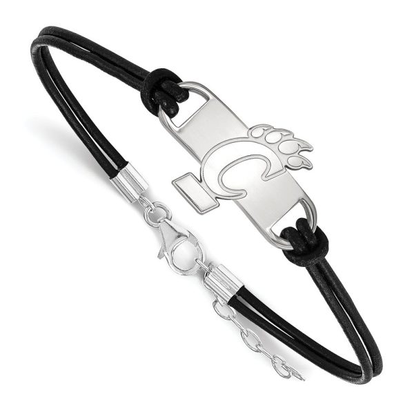 Sterling Silver U. of Cincinnati Sm Leather Bracelet, 7 Inch Discount