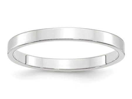 2.5mm 10K White or Yellow Gold Lightweight Flat Standard Fit Band Hot on Sale