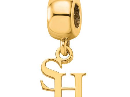 14K Gold Plated Sterling Silver Sam Houston State XS Dangle Bead Charm For Sale