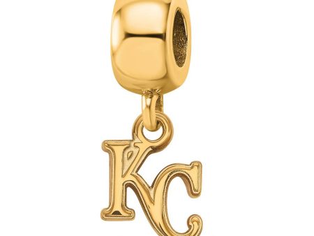 14KY Gold Plated Sterling Silver MLB Kansas City Royals XS Dangle Bead Cheap