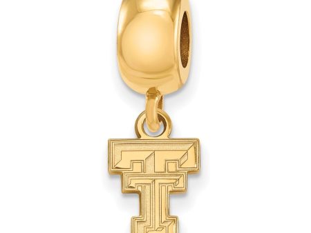 14k Gold Plated Silver Texas Tech University XS Dangle Bead Charm Online now