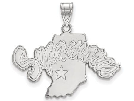 10k White Gold Indiana State Large  Sycamores  Pendant Cheap