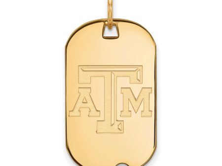 10k Yellow Gold Texas A&M U. Dog Tag Pendant Online now