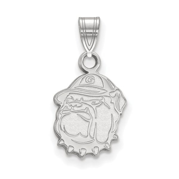 10k White Gold Georgetown U Small Logo Pendant Hot on Sale